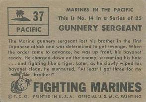 1953 Topps Fighting Marines (R709-1) #37 Gunnery Sergeant Back