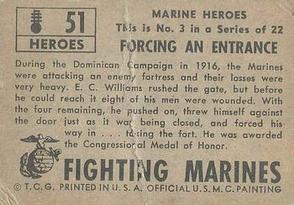 1953 Topps Fighting Marines (R709-1) #51 Forcing an Entrance Back