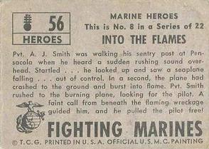1953 Topps Fighting Marines (R709-1) #56 Into the Flames Back