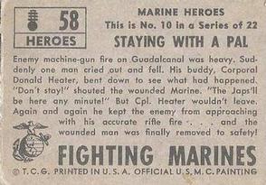 1953 Topps Fighting Marines (R709-1) #58 Staying with a Pal Back