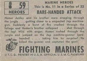 1953 Topps Fighting Marines (R709-1) #59 Bare-Handed Attack Back