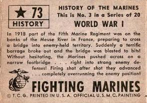 1953 Topps Fighting Marines (R709-1) #73 World War I - 1917-18 Back