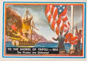 1953 Topps Fighting Marines (R709-1) #77 To the Shores of Tripoli - 1805 Front