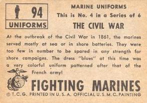 1953 Topps Fighting Marines (R709-1) #94 U. S. Marines - 1861 Back