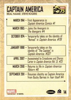 2014 Rittenhouse Marvel 75th Anniversary #14 Captain America Back