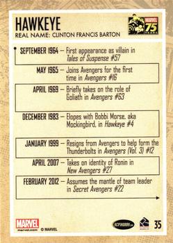 2014 Rittenhouse Marvel 75th Anniversary #35 Hawkeye Back