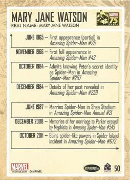 2014 Rittenhouse Marvel 75th Anniversary #50 Mary Jane Watson Back
