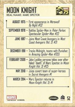 2014 Rittenhouse Marvel 75th Anniversary #52 Moon Knight Back