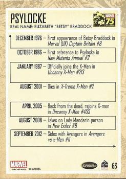 2014 Rittenhouse Marvel 75th Anniversary #63 Psylocke Back