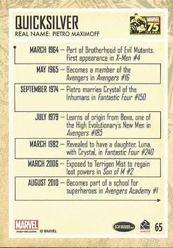 2014 Rittenhouse Marvel 75th Anniversary #65 Quicksilver Back