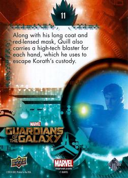 2014 Upper Deck Guardians of the Galaxy - Retail #11 Along with his long coat and red-lensed mask, Quil Back