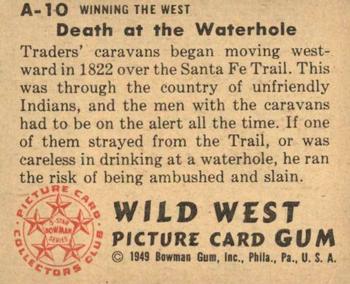1949 Bowman Wild West (R701-19) #A-10 Death at the Waterhole Back