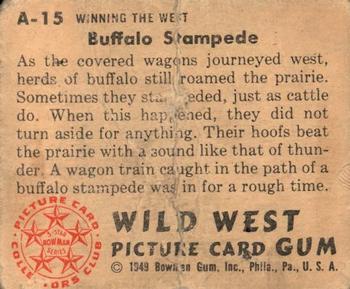 1949 Bowman Wild West (R701-19) #A-15 Buffalo Stampede Back