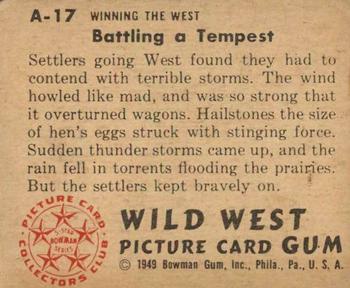 1949 Bowman Wild West (R701-19) #A-17 Battling a Tempest Back