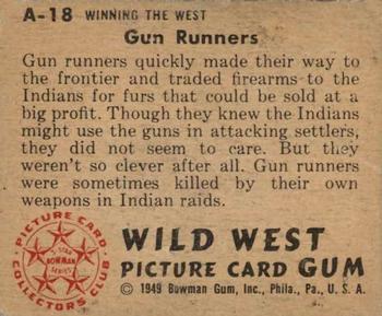 1949 Bowman Wild West (R701-19) #A-18 Gun Runners Back