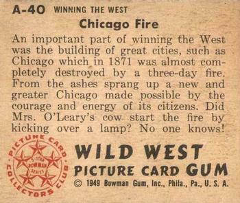1949 Bowman Wild West (R701-19) #A-40 Chicago Fire Back