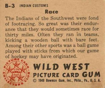 1949 Bowman Wild West (R701-19) #B-3 Race Back