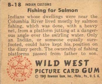 1949 Bowman Wild West (R701-19) #B-18 Fishing for Salmon Back