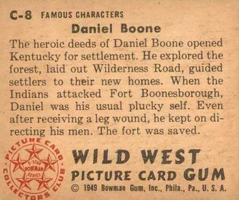 1949 Bowman Wild West (R701-19) #C-8 Daniel Boone Back