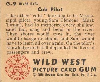 1949 Bowman Wild West (R701-19) #G-9 Cub Pilot Back
