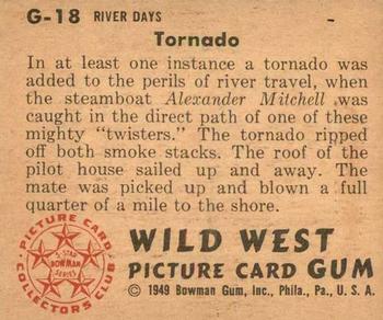 1949 Bowman Wild West (R701-19) #G-18 Tornado Back