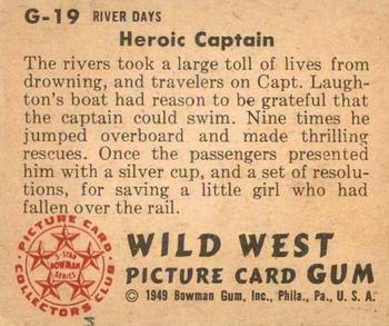 1949 Bowman Wild West (R701-19) #G-19 Heroic Captain Back