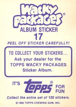 1982 Topps Wacky Packages Stickers #17 Sell 'Em Back