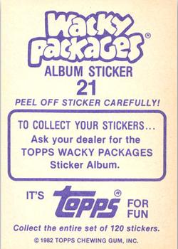 1982 Topps Wacky Packages Stickers #21 Dampers Back