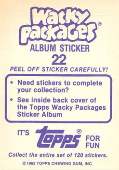 1982 Topps Wacky Packages Stickers #22 Weakinson Sore Back