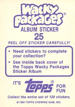 1982 Topps Wacky Packages Stickers #25 Jerkyfruits Back