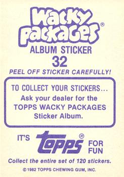 1982 Topps Wacky Packages Stickers #32 Mud Magazine Back