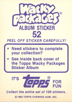 1982 Topps Wacky Packages Stickers #52 Milk Muds Back