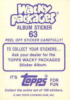 1982 Topps Wacky Packages Stickers #63 Alpoo Back