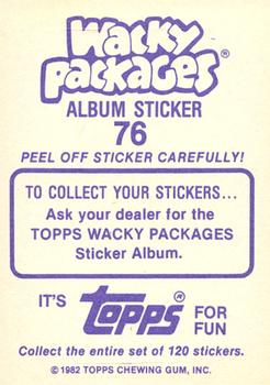 1982 Topps Wacky Packages Stickers #76 Hopeless Back