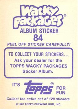 1982 Topps Wacky Packages Stickers #84 No Tips Back