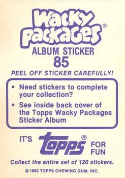 1982 Topps Wacky Packages Stickers #85 Schnozmopolitan Magazine Back
