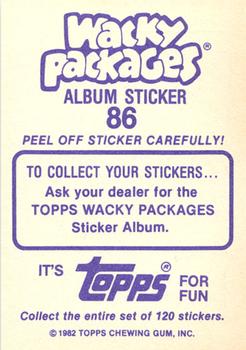 1982 Topps Wacky Packages Stickers #86 Snort Magazine Back