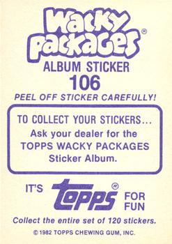 1982 Topps Wacky Packages Stickers #106 Arise Shaving Cream Back