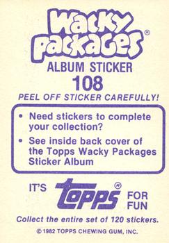 1982 Topps Wacky Packages Stickers #108 Flare Pen Back