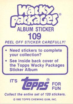 1982 Topps Wacky Packages Stickers #109 Hostage Cupcakes Back