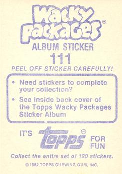1982 Topps Wacky Packages Stickers #111 Cheap Stick Lip Balm Back