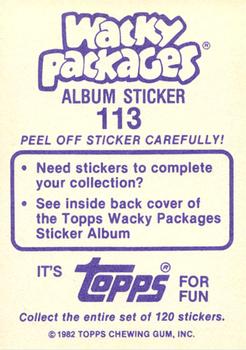 1982 Topps Wacky Packages Stickers #113 Fearasil Back