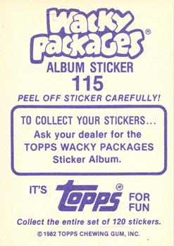 1982 Topps Wacky Packages Stickers #115 Schtick Blades Back