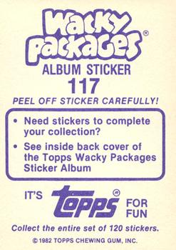 1982 Topps Wacky Packages Stickers #117 Tied Detergent Back