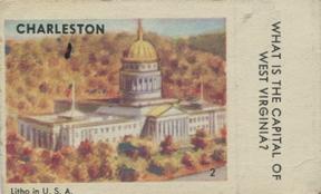 1950 Topps License Plates (R714-12) #2 West Virginia Back