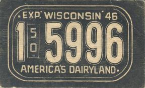 1950 Topps License Plates (R714-12) #3 Wisconsin Front