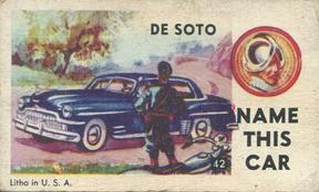 1950 Topps License Plates (R714-12) #42 North Carolina Back