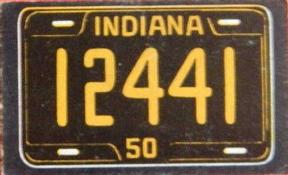 1950 Topps License Plates (R714-12) #38 Indiana Front