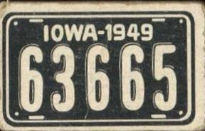 1950 Topps License Plates (R714-12) #39 Iowa Front