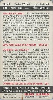 1969 Brooke Bond (Red Rose Tea) The Space Age #40 Halley's Comet Back
